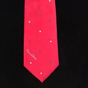 Oscar de la Renta Red Polka Dot Silk Tie